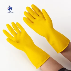 Thickened Waterproof Reusable Laundry Gloves Housework Kitchen Dishwashing Rubber Durable Natural Medium Cleaning 31cm