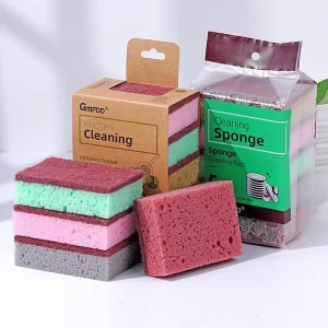 Three Color Porous Thickened Sponge Block Bowls Pots Kitchens Household Cleaning Wipes Honeycomb Sponge