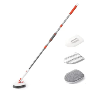 Tile& Tub Floor Scrub Cleaning Brush with Long Handle 3 in 1 Window Cleaning Brush