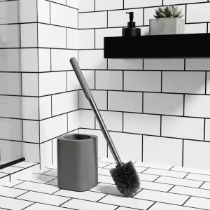 Toilet Brush Kit Wall Mounted No Dead Angle Cleaning Tool with Replaceable Heads for Home Bathroom Cleaning