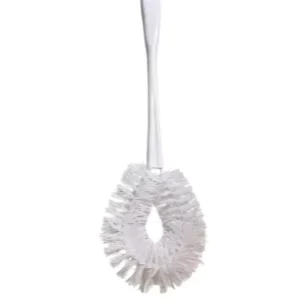 Toilet Brush Long Handle Cleaning Brush with Dense Bristles White Plastic Design for Bathroom Use