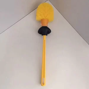 Toilet Brush Quick Draining Fun Design Bathroom Cleaning Suitable for Toilet Use Yellow Bristles HH9 1247