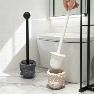 Toilet Brush Set, Toilet Cleaning Brush, Household Soft Bristle Brush, Bathroom Toilet Long-handled Cleaning Brush with Base
