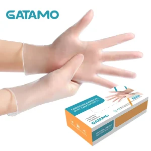 Transparent Food Grade Hand Disposable Chemical Resistant Gloves Powder Free PVC Vinyl Gloves Anti-Slip Waterproof EN420
