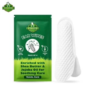 Travel Size Disposable Pet Ear Cleansing Wipes With Shea Butter Jojoba Oil Mild Care for Cat Dog Sensitive Ear Skin