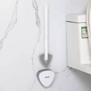 Triangular Silicone Toilet Brush Punch-Free With No Dead Ends for Household Wall Hanging Drain Cleaning