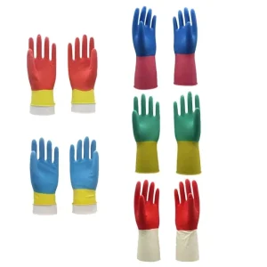 Two Color Household Rubber Manufacture Latex Surgical and Finger Gloves for Reusable Hairdye Application