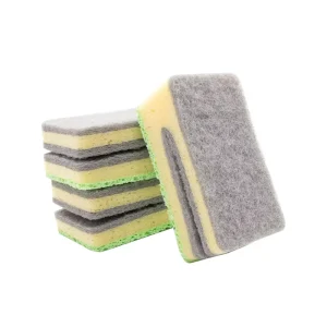 U shape Multi Purpose Scouring Pad Non Scratch Kitchen Cleaning Sponges for Pots Utensils & Non Stick Cookware