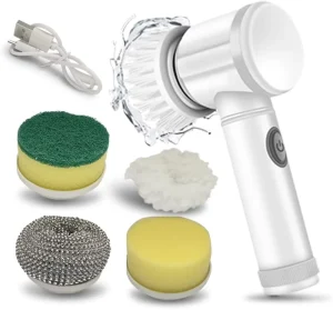 USB Rechargeable Cleaning Brush for Kitchen Bathroom Shower Door Bathtub Mirror Tile Tub Dish Sink 5 in 1 Maginc Brush