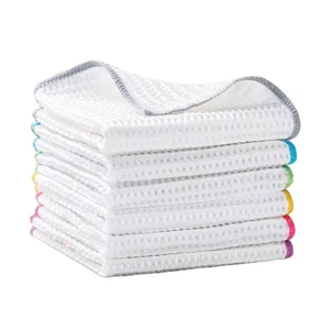 Ultra Soft Absorbent Antimicrobial Waffle Weave Kitchen Dish Cloths Quick Drying Dish Towel Non Woven Fabric Cleaning Cloth