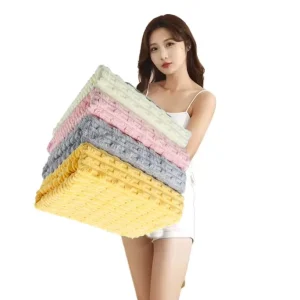 Ultra Soft Microfiber Kitchen Dish Cloth Reusable Fast Drying Towel with Coral Velvet Wave Design Lint Free Cleaning Cloths