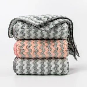 Ultra Soft and Absorbent Microfiber Coral Velvet Cleaning Cloth Cationic for Home and Kitchen Use