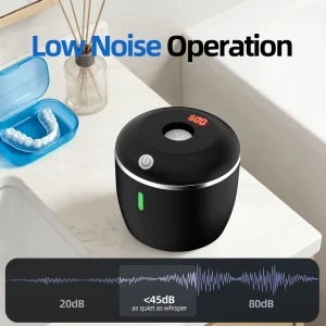 Ultrasonic Cleaner Retainer Machine 45khz Denture Cleaner 210ml Dental Appliance Cleaner for Aligner Night Guard Brace Jewelry