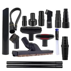 Universal Household Vacuum Cleaner Accessory Kit 15 Piece Flat Suction Tips