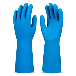 Unlined Heavy Duty Nitrile Dipped Chemical Resistant Latex free Durable for Janitorial Nitrile Cleaning Gloves