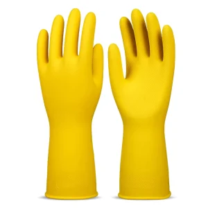 Unlined Lightweight Latex Coated Flexible Waterproof Long lasting for Daily Washing Cleaning Latex Cleaning Gloves