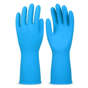 Unlined Medium Weight Latex Dipped Chemical Resistant Waterproof Non slip for Kitchen Janitorial Rubber Cleaning Gloves