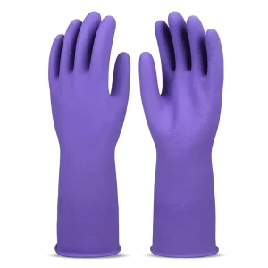 Unlined Textured Palm Dip Molded Waterproof Non slip Reusable for Kitchen Dishwashing Latex Household Gloves