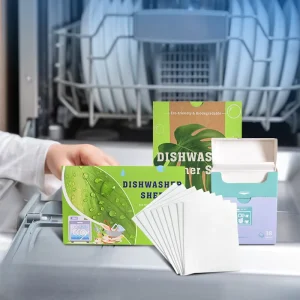 Unscented Plastic Free Dishwashing Soap Strips High Efficient Enzyme Sparkling Clean Dishwasher Detergent Eco Friendly Sheets