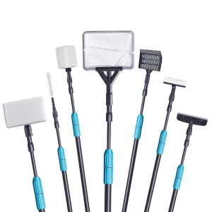 Upgraded 7 in 1 Telescopic Eco Friendly Plastic Aquarium Cleaning Tools Kit Brush for Home Fish Tank with Long Handle
