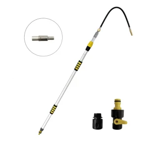 VITOP Gutter Cleaning Tools 2.5m Aluminum Gutter Cleaner Adjustable Water Flow Modes On Off Water Switch Black Yellow Reusable