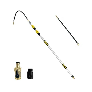 VITOP Reusable Aluminum Gutter Cleaner Tools 11.8FT Gutter Cleaning Wand Adjustable Water Flow Modes Brass Switch
