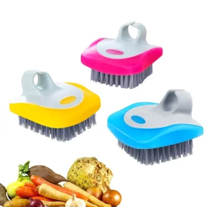 Vegetable Brush Potato Scrubber Brush Silicone Hard and Soft Side Fruit Cleaning Tools for Delicate or Tough-Skinned Vegetables
