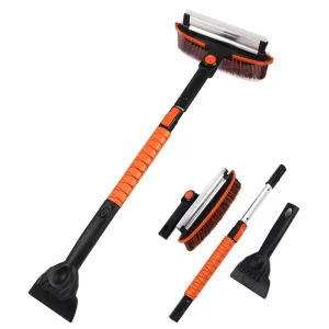 Vehicle Tool Extendable Car Snow Brush with Ice Scraper 2 in 1 Snow Removal Broom for Fast Cleaning