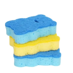 Versatile Bear Sponge Scrubber Multipurpose Cleaning Tool for Dishwashing Countertop Wiping and Baby Bathing