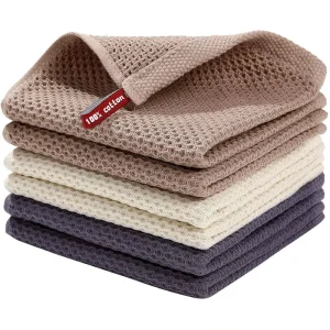 Waffle Weave Cotton Kitchen Towel Hanging Kitchen Towel Honeycomb Set Dish Towels for Kitchen