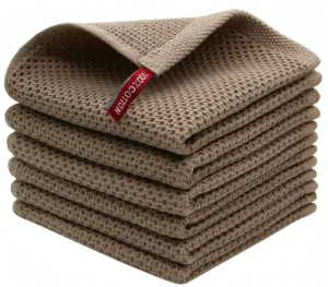 Waffle Weave Custom Kitchen Towel Sets 100% Cotton Soft Quick Drying Dish Towels for Kitchen