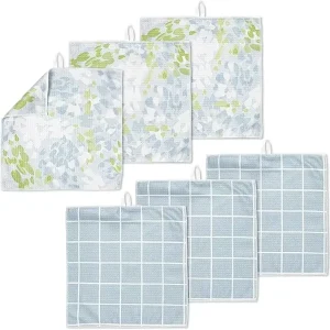 Waffle Weave Kitchen Towels with Hanging Loop Microfiber Quick Dry Absorbent Dish Cloths Cleaning Towels for Home Kitchen