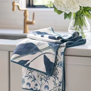 Waffle Weave Microfiber Kitchen Towels Super Absorbent Lint Free Reusable Dish Cloths for Kitchen Decor Custom Print Available
