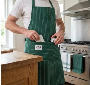 Waist Apron Sleeveless Breathable Durable Home Kitchen Use Washable Eco Friendly Cotton Oil Cleaning
