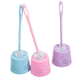 Wall Mounted Toilet Brush with Nylon Brush and Plastic Handle No Dead Corners Bathroom Cleaning Set
