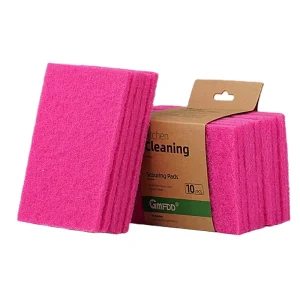 Warehouse Sale Kitchen Cleaning Cloths Rose Red & Kitchen Clean Pink Color Polyester Scouring Pads Sand for Effective Cleaning