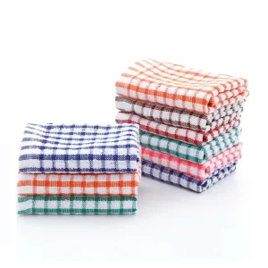 Washable Quick Dry Absorbent Cotton Kitchen Cleaning Cloth Dishcloth Custom Tea Towels for Home