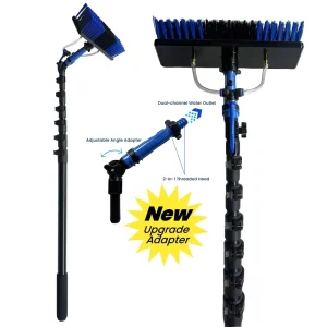 Water Fed Pole Kit Adjustable Solar Panel Cleaner Tool Telescopic Pole Brush Window Cleaning Equipment with Upgrade Adapter