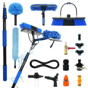 Water Fed Telescopic Pole Accessories Kit Window Cleaning With Extension Aluminum Pole Solar Panel Cleaning Brush