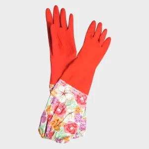 Waterproof Eco Friendly Lightweight Long Cuff Colored Latex Gloves for Cleaning