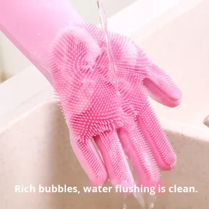 Waterproof Heat Resistant Thick Silicone Household Gloves Long Lasting Custom Color for Dishwashing Pet Bathing and Grooming