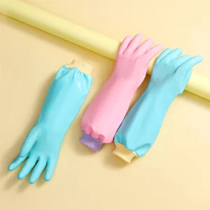 Waterproof PVC Gloves for Household Kitchen Cleaning and Dish Washing Thick Design