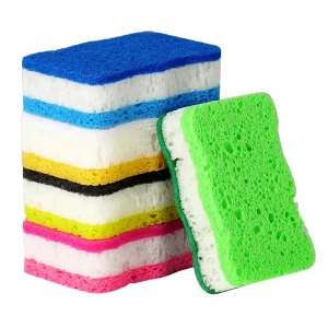 Wave Shaped Diamond Sand Wood Pulp Cotton Household Cleaning Product Diamond Sand Scouring Pad 100% Natural Wood Pulp