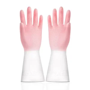 Wear Resistant Kitchen Cleaning Gloves Rubber Latex Waterproof Plastic Gloves for Laundry & Dishwashing Household Gloves