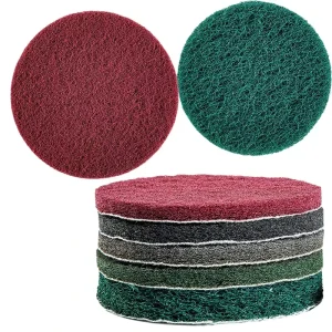 Wear Resistant Red Aluminum Oxide Sponge Cellulose Non Woven Scouring Pad Cleaning Disc 125mm Diameter 1cm 1.2cm