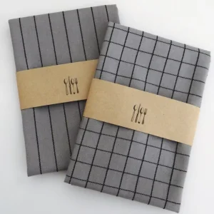 Wear Resistant YARN DYED Kitchen Linen Cotton Printed Tea Towel Plain Checkered Kitchen Towels Set Custom