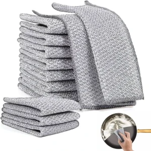 Wet Dry Scrubs Cleans Dishes Sinks Count Wire Dishwashing Rag Wire Dishcloth Multipurpose Wire Dishwashing Rags