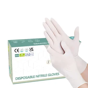 White Disposable Nitrile Gloves Food Grade for Food Processing House Hold Use