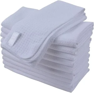White Luxury Dish Towel Microfiber Waffle Kitchen Towel Compressed Plaid Pattern for Children