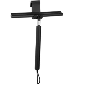 Window Scraper Cleaning Tool Glass Scraper Cleaner Telescopic Rod Adjustable Glass Wiper Black and Soft Rubber Support